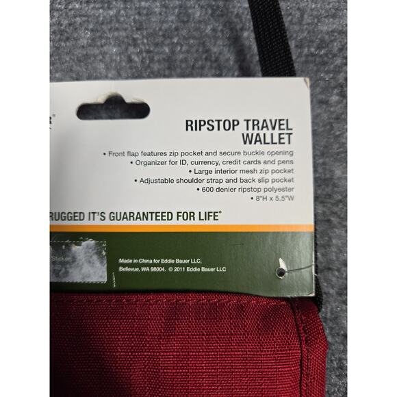 Eddie Bauer Ripstop Travel Wallet Adjustable Strap RFID Organizer Passport Case - Picture 6 of 6